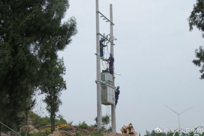 新架高壓線路1200米，新立電桿4基，組裝臺(tái)架2處