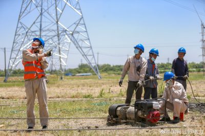 江蘇常州中吳至湖濱220千伏線路工程現(xiàn)場(chǎng)